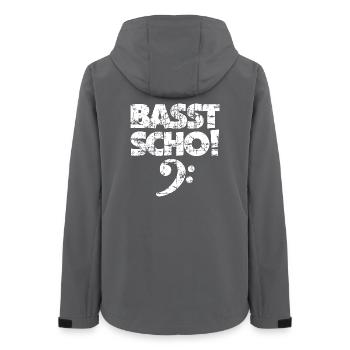 BASST SCHO! Bass Spruch Bassisten (Vintage Weiß) - Frauen Recycelte Softshelljacke von Stanley/Stella - Anthrazit - Hinten - AI Model Female 172 light (172cm)