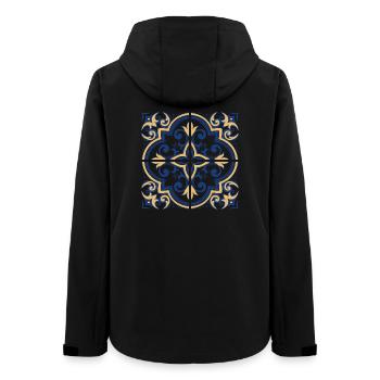Portuguese tiles 1 - Women’s Recycled Softshell Jacket by Stanley/Stella - black - Back - AI Model Female 172 light (172cm)