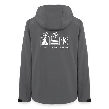 Klettern Bergsteigen Boulder Bouldern Eat Sleep - Frauen Recycelte Softshelljacke von Stanley/Stella - Anthrazit - Hinten - AI Model Female 172 light (172cm)