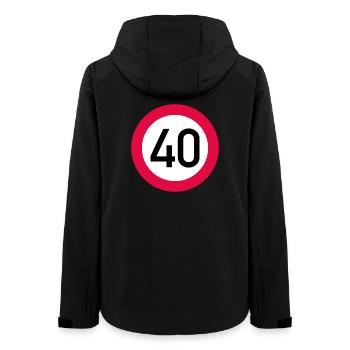 40. Geburtstag Achtung! Verkehrsschild 40 Km/h - Frauen Recycelte Softshelljacke von Stanley/Stella - Schwarz - Hinten - AI Model Female 172 light (172cm)