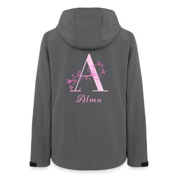 ALMA Namensshirt Blumen Buchstabe Damen - Frauen Recycelte Softshelljacke von Stanley/Stella - Anthrazit - Hinten - AI Model Female 172 light (172cm)