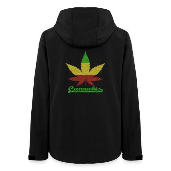Cannabis Leaf / Red Gold Green - Women’s Recycled Softshell Jacket by Stanley/Stella - black - Back - AI Model Female 172 light (172cm)