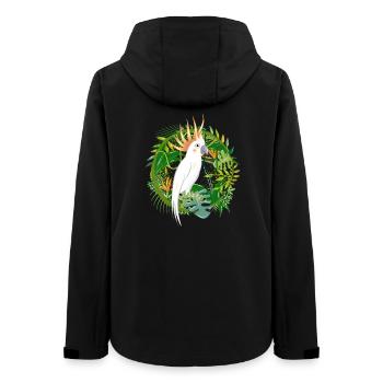 mysterious jungle with cockatoo bird - Women’s Recycled Softshell Jacket by Stanley/Stella - black - Back - AI Model Female 172 light (172cm)