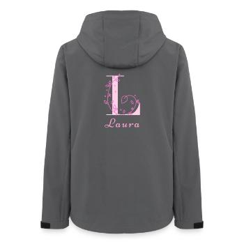 LAURA Namensshirt Blumen Buchstabe Damen - Frauen Recycelte Softshelljacke von Stanley/Stella - Anthrazit - Hinten - AI Model Female 172 light (172cm)