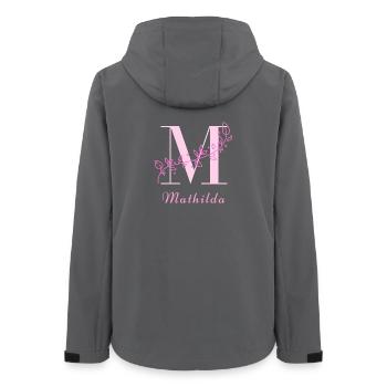 MATHILDA Namensshirt Blumen Buchstabe Damen - Frauen Recycelte Softshelljacke von Stanley/Stella - Anthrazit - Hinten - AI Model Female 172 light (172cm)