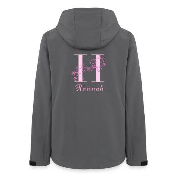 HANNAH Namensshirt Blumen Buchstabe Damen - Frauen Recycelte Softshelljacke von Stanley/Stella - Anthrazit - Hinten - AI Model Female 172 light (172cm)