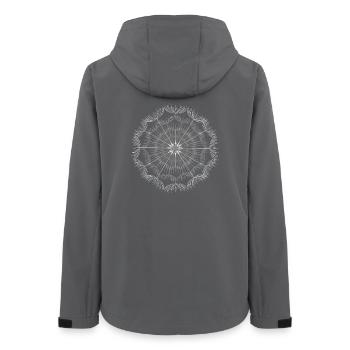 sehr filigranes Mandala aus Pusteblumen Samen - Frauen Recycelte Softshelljacke von Stanley/Stella - Anthrazit - Hinten - AI Model Female 172 light (172cm)