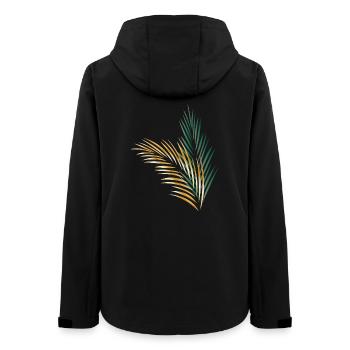 une feuille de palme verte et une feuille de palme d’or - Veste softshell femme recyclée Stanley/Stella - noir - Dos - AI Model Female 172 light (172cm)