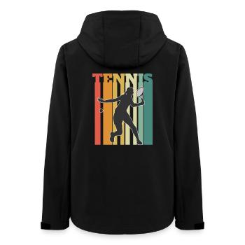 Tennis Damen Retro - Frauen Recycelte Softshelljacke von Stanley/Stella - Schwarz - Hinten - AI Model Female 172 light (172cm)