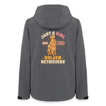 Golden retriever - Veste softshell femme recyclée Stanley/Stella - charbon - Dos - AI Model Female 172 light (172cm)