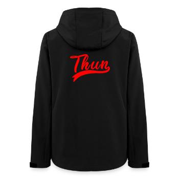 Thun Script Rot Logo - Frauen Recycelte Softshelljacke von Stanley/Stella - Schwarz - Hinten - AI Model Female 172 light (172cm)