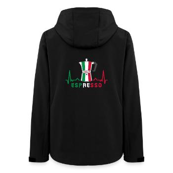 Herzfrequenz Espresso Design / Geschenkidee - Frauen Recycelte Softshelljacke von Stanley/Stella - Schwarz - Hinten - AI Model Female 172 light (172cm)