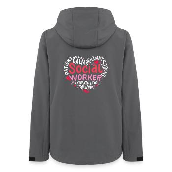 Travailleur social - Veste softshell femme recyclée Stanley/Stella - charbon - Dos - AI Model Female 172 light (172cm)
