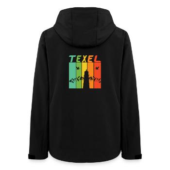 Texel Leuchtturm Design / Geschenk - Frauen Recycelte Softshelljacke von Stanley/Stella - Schwarz - Hinten - AI Model Female 172 light (172cm)