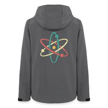 Cool atom in vintage style for nerds & students - Women’s Recycled Softshell Jacket by Stanley/Stella - anthracite - Back - AI Model Female 172 light (172cm)