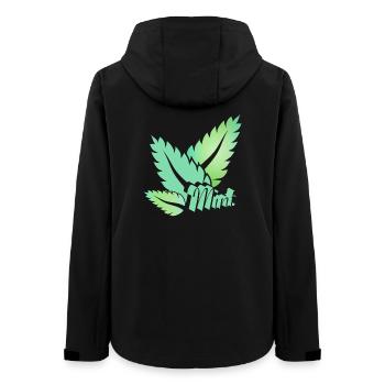 feuilles de menthe verte stylisée avec la typographie - Veste softshell femme recyclée Stanley/Stella - noir - Dos - AI Model Female 172 light (172cm)
