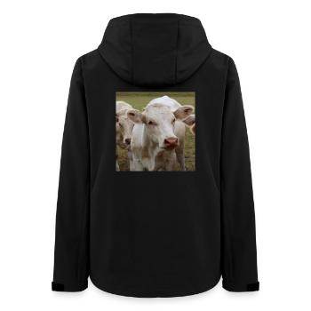 Kuh Poster - Frauen Recycelte Softshelljacke von Stanley/Stella - Schwarz - Hinten - AI Model Female 172 light (172cm)
