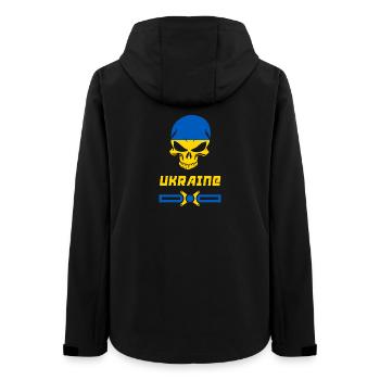 Ukraine Totenkopf Design / Geschenkidee - Frauen Recycelte Softshelljacke von Stanley/Stella - Schwarz - Hinten - AI Model Female 172 light (172cm)