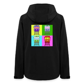 Tram, tram pop art - Women’s Recycled Softshell Jacket by Stanley/Stella - black - Back - AI Model Female 172 light (172cm)