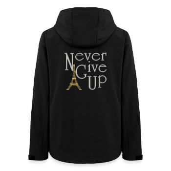 NEVER GIVE UP Argenté tour Eiffel Or - Veste softshell femme recyclée Stanley/Stella - noir - Dos - AI Model Female 172 light (172cm)