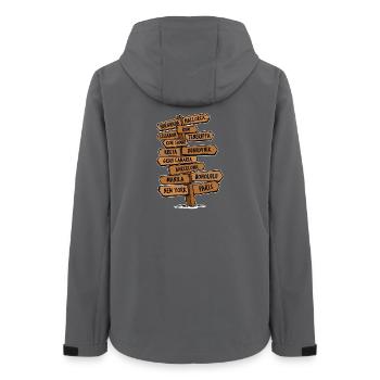 Urlaub Verreisen Reisen Ferien Chillen Relaxen - Frauen Recycelte Softshelljacke von Stanley/Stella - Anthrazit - Hinten - AI Model Female 172 light (172cm)