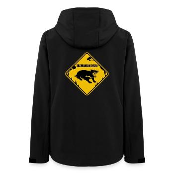 Tasmanian Devil Road Sign - Women’s Recycled Softshell Jacket by Stanley/Stella - black - Back - AI Model Female 172 light (172cm)