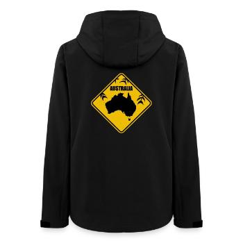 Carte Australie panneau de signalisation jaune - Veste softshell femme recyclée Stanley/Stella - noir - Dos - AI Model Female 172 light (172cm)