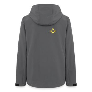 Freimaurer Symbol Winkel Zirkel Gold Freimaurerei - Frauen Recycelte Softshelljacke von Stanley/Stella - Anthrazit - Hinten - AI Model Female 172 light (172cm)