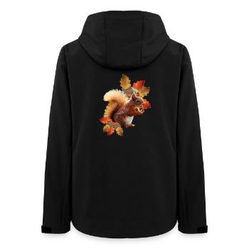 Motif écureuil avec feuilles de chêne, femme d’automne - Veste softshell femme recyclée Stanley/Stella - noir - Dos - AI Model Female 172 light (172cm)