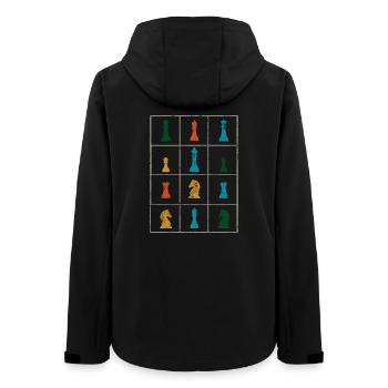 Pièces d’échiquier d’échiquier - Veste softshell femme recyclée Stanley/Stella - noir - Dos - AI Model Female 172 light (172cm)