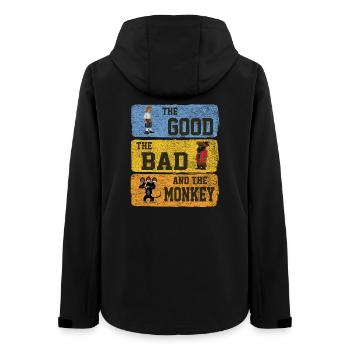 The Good The Bad The Monkey Vintage Island Geschen - Women’s Recycled Softshell Jacket by Stanley/Stella - black - Back - AI Model Female 172 light (172cm)