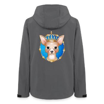 königlicher Chihuahua Hund mit goldener Krone - Frauen Recycelte Softshelljacke von Stanley/Stella - Anthrazit - Hinten - AI Model Female 172 light (172cm)