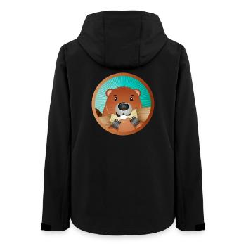 mignon rongeur patch - castor grignote le bois - Veste softshell femme recyclée Stanley/Stella - noir - Dos - AI Model Female 172 light (172cm)