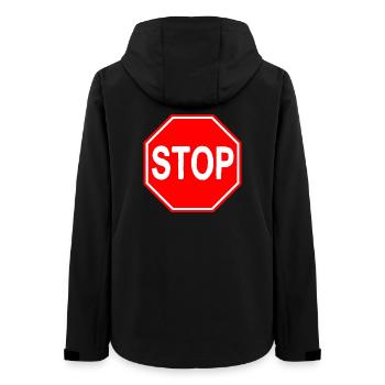Stop Sign - Women’s Recycled Softshell Jacket by Stanley/Stella - black - Back - AI Model Female 172 light (172cm)