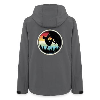 Rainbow Forest Climber Silhouette - Women’s Recycled Softshell Jacket by Stanley/Stella - anthracite - Back - AI Model Female 172 light (172cm)