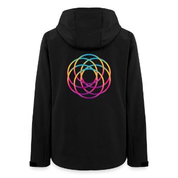 Regenbogen Mandala Ringe Yoga Meditation Farben - Frauen Recycelte Softshelljacke von Stanley/Stella - Schwarz - Hinten - AI Model Female 172 light (172cm)