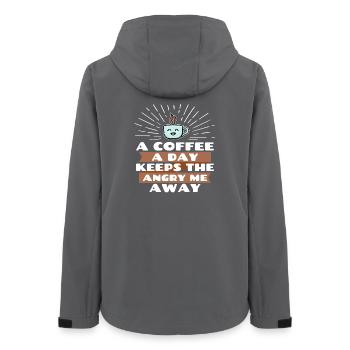 Witz Cool Lustig Statement Kaffee - Frauen Recycelte Softshelljacke von Stanley/Stella - Anthrazit - Hinten - AI Model Female 172 light (172cm)