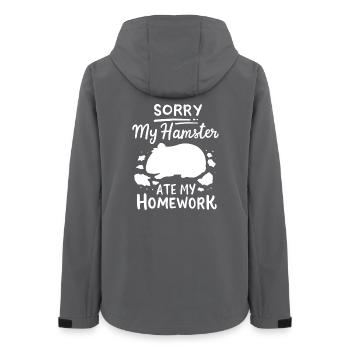 Hamster students back to school - Women’s Recycled Softshell Jacket by Stanley/Stella - anthracite - Back - AI Model Female 172 light (172cm)