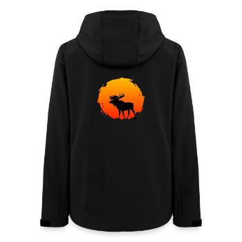 Elch Sonnenuntergang Wildnis Natur Tier Wald - Frauen Recycelte Softshelljacke von Stanley/Stella - Schwarz - Hinten - AI Model Female 172 light (172cm)