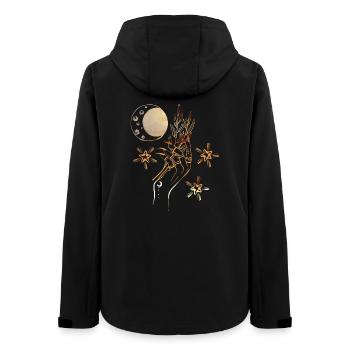 Hexe Hand Zauberkraft Mystisch Bernstein Amber - Frauen Recycelte Softshelljacke von Stanley/Stella - Schwarz - Hinten - AI Model Female 172 light (172cm)