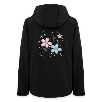 fleurs tendres en rose et turquoise - Veste softshell femme recyclée Stanley/Stella - noir - Dos - AI Model Female 172 light (172cm)