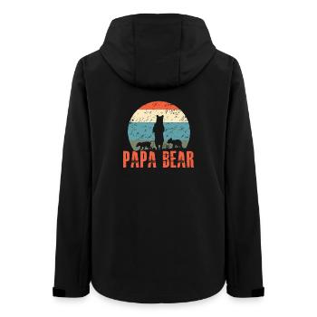 Papa bear - Women’s Recycled Softshell Jacket by Stanley/Stella - black - Back - AI Model Female 172 light (172cm)