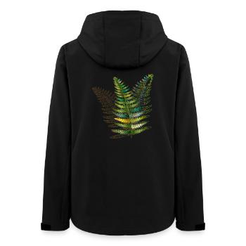 filigranes Farn Trio aus zarten leuchtenden Farben - Frauen Recycelte Softshelljacke von Stanley/Stella - Schwarz - Hinten - AI Model Female 172 light (172cm)