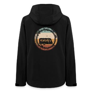 Camping Camping Caravans - Women’s Recycled Softshell Jacket by Stanley/Stella - black - Back - AI Model Female 172 light (172cm)