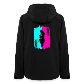 Samurai Silhouette Japan Krieger Schwarz Kunst - Frauen Recycelte Softshelljacke von Stanley/Stella - Schwarz - Hinten - AI Model Female 172 light (172cm)