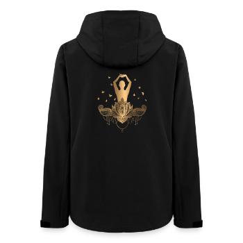 Meditation Gold Yoga Zen Schmetterlinge Geschenk - Frauen Recycelte Softshelljacke von Stanley/Stella - Schwarz - Hinten - AI Model Female 172 light (172cm)