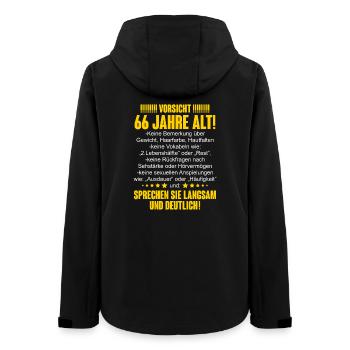 66. Geburtstag Lustiger Spruch - Frauen Recycelte Softshelljacke von Stanley/Stella - Schwarz - Hinten - AI Model Female 172 light (172cm)