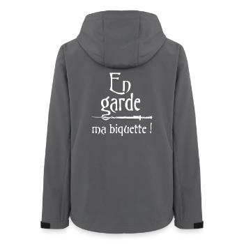 En garde, ma biquette ! Citation série humour - Veste softshell femme recyclée Stanley/Stella - charbon - Dos - AI Model Female 172 light (172cm)
