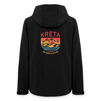 Crete Greece Beach Design - Women’s Recycled Softshell Jacket by Stanley/Stella - black - Back - AI Model Female 172 light (172cm)