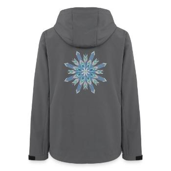 Ethno étoile ornement ornement turquoise et argent - Veste softshell femme recyclée Stanley/Stella - charbon - Dos - AI Model Female 172 light (172cm)